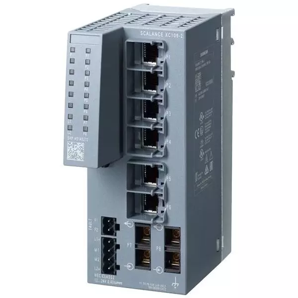 Siemens Unmanaged Ethernet Switch Ethernet, Fiber Optic Interface, 6GK51062BD002AC2