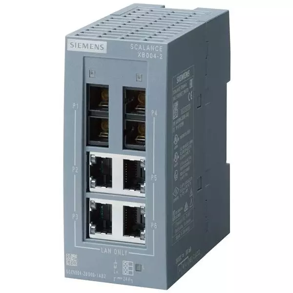 Siemens Unmanaged Ethernet Switch Ethernet, Fiber Optic Interface, 6GK50042BD001AB2