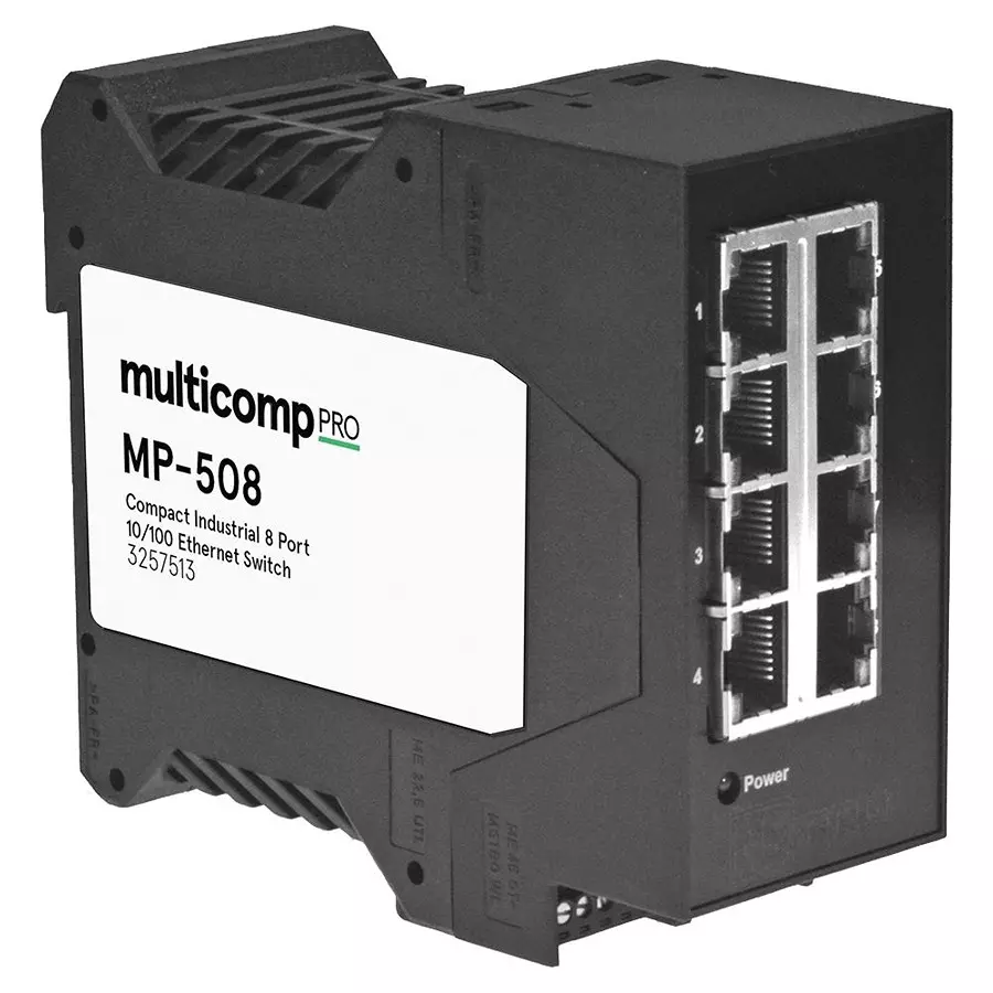 MULTICOMP PRO Unmanaged Ethernet Sw 8 Ports No. of Fast Type RJ45x8 Port Types, MP-508