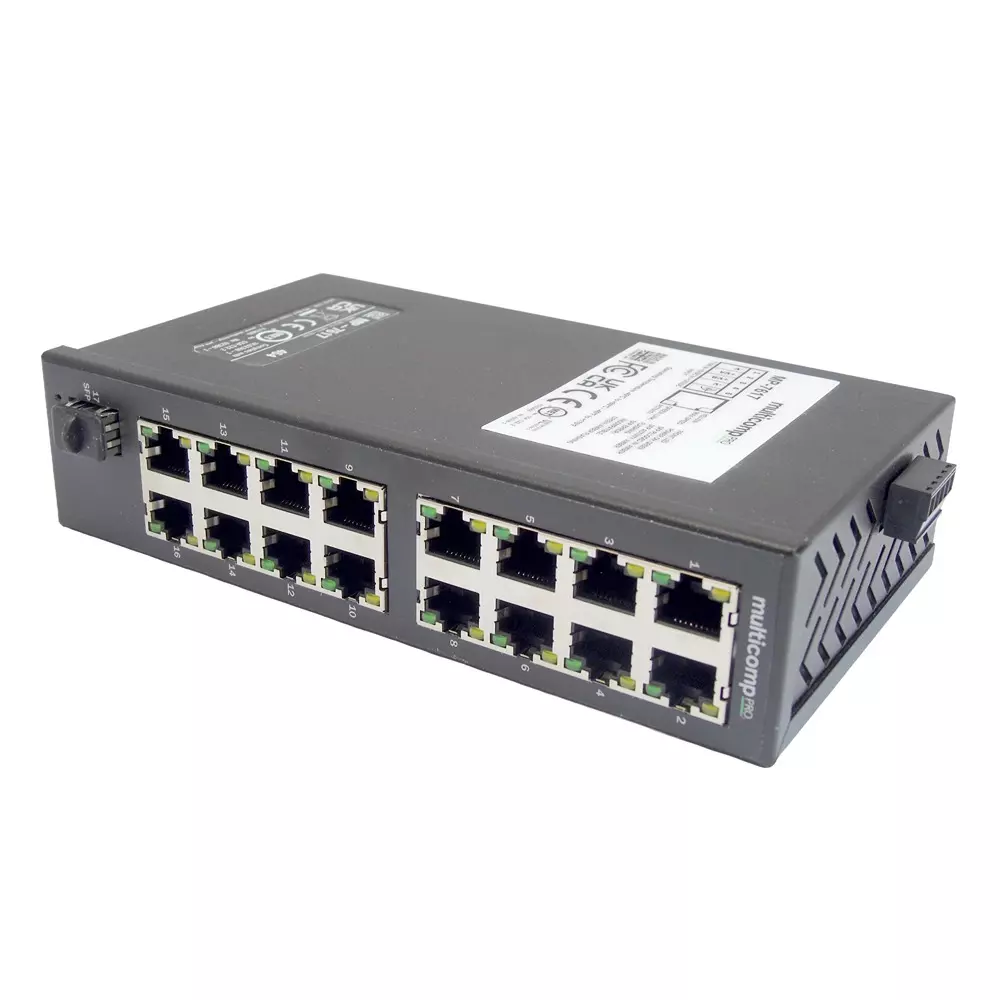 MULTICOMP PRO Fast Enet Sw 17 Ports No. of 0 Ethernet Type RJ45x16, SFPx1 Port Types, MP-7617
