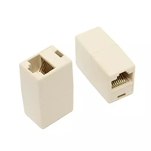 FEDUS RJ45 Ethernet Coupler Female to Female Beige Female-to-Female (Pack of 10 Pcs)