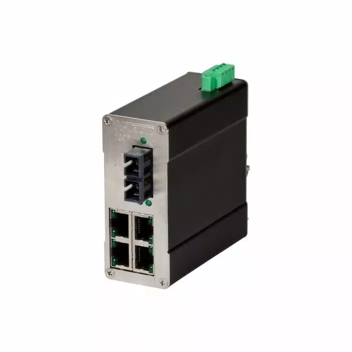 Red Lion 105FX Series DIN Rail Mount Ethernet Switch, 4 RJ45 Ports, 10/100Mbit/s Transmission, 10 - 30V dc, 105FX-SC