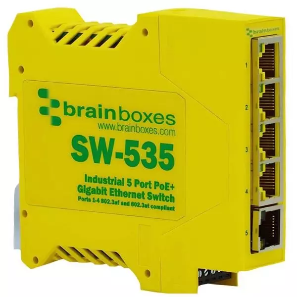 BRAINBOXES Unmanaged Ethernet Switch Ethernet Interface, SW-535