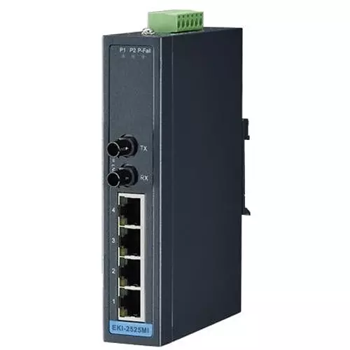 Advantech Unmanaged Ethernet Switch Ethernet, Fiber Optic Interface, EKI-2525MI-ST-BE