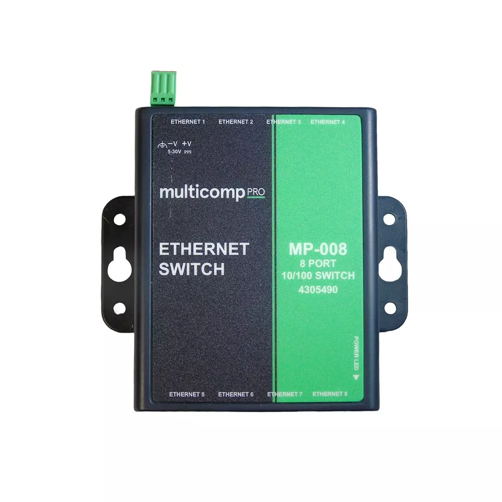MULTICOMP PRO Enet Sw 8 Ports No. of Unmanaged Fast Ethernet Type RJ45x8 Port Types, MP-008