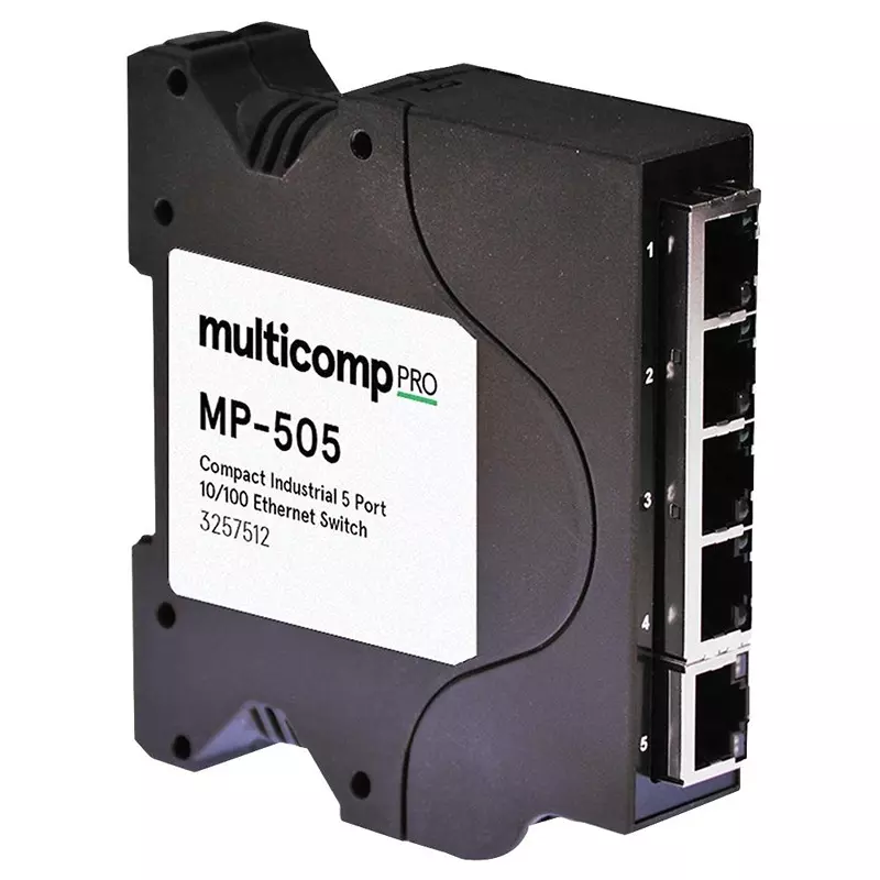 MULTICOMP PRO Unmanaged Ethernet Sw 5 Ports No. of Fast Type RJ45x5 Port Types, MP-505