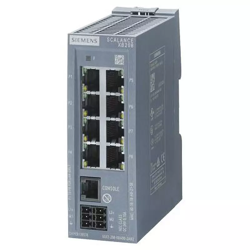 Siemens Industrial Ethernet Switch Nominal DC24 (19.2-28.8) V Power Supply Voltage DIN rail Mounting, 6GK5208-0BA00-2AB2