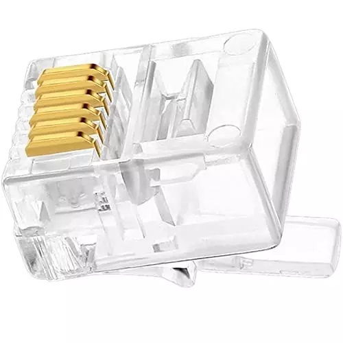 FEDUS RJ12 6P6C Flat Cable Modular Plug Connector ‎White (Pack of 10 Pcs)