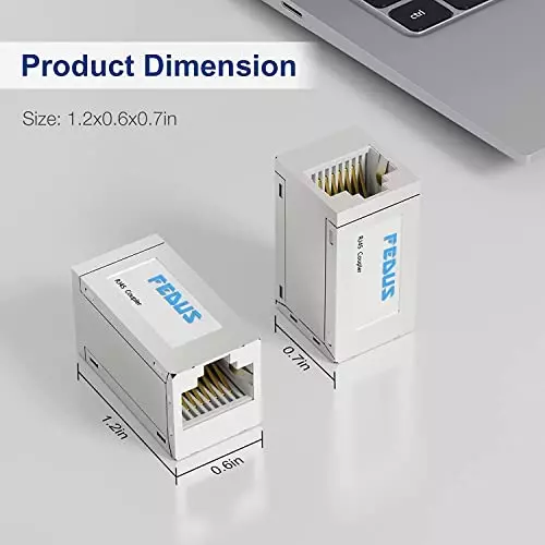 FEDUS RJ45 Ethernet Coupler Female to Female Silver Female-to-Female (Pack of 25 Pcs)