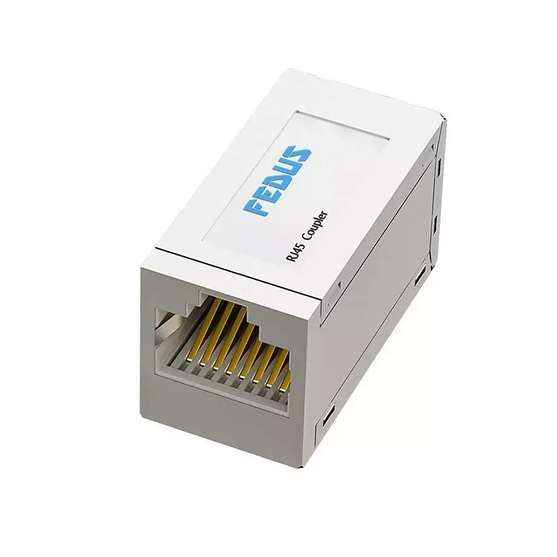 FEDUS RJ45 Ethernet Coupler Female to Female Silver Female-to-Female (Pack of 25 Pcs)