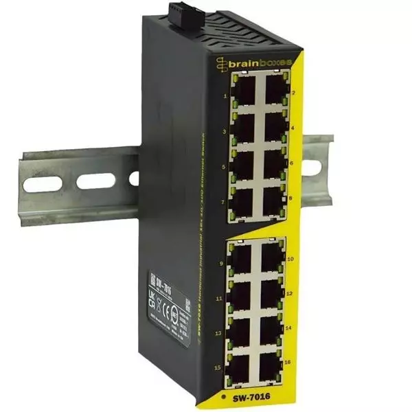 BRAINBOXES Unmanaged Ethernet Switch Ethernet Interface, SW-7016