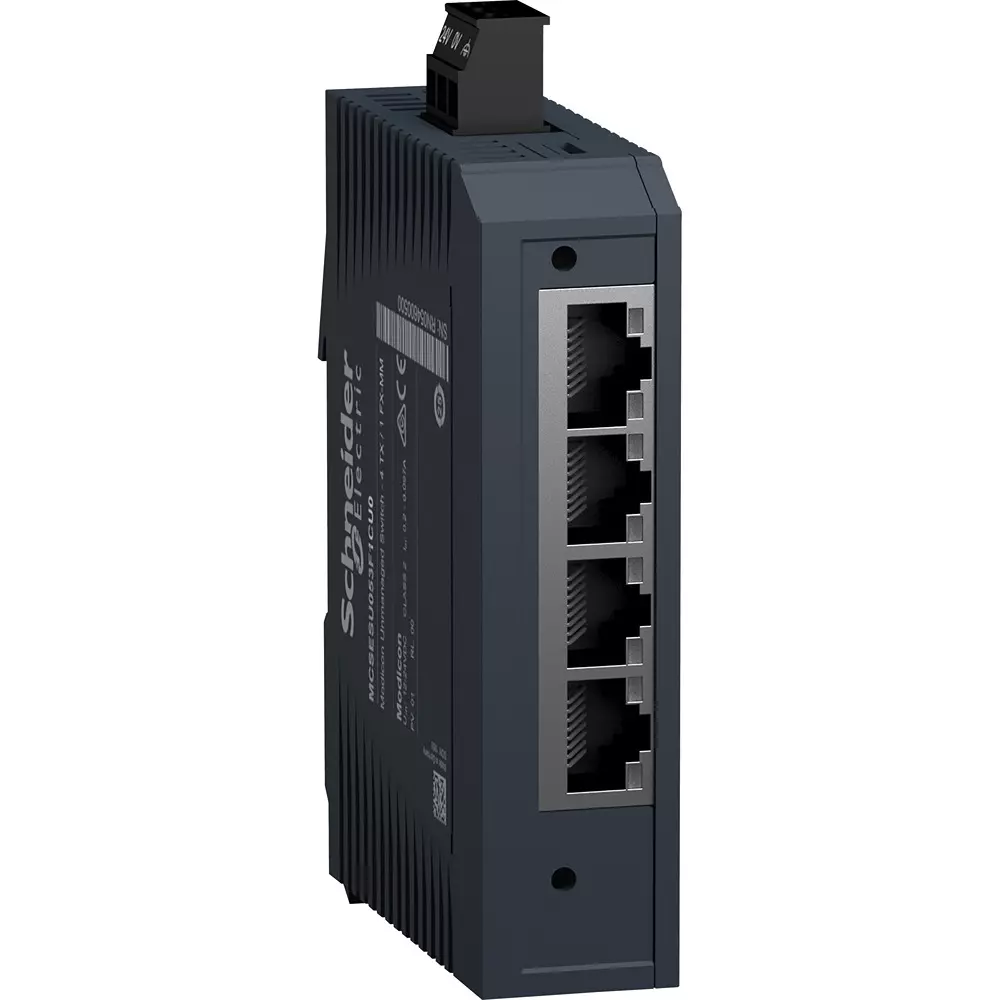 Schneider Electric Industrial Ethernet Switch 12 to 24 V DC (9.6 to 32 V DC) SELV, MCSESU053F1CU0