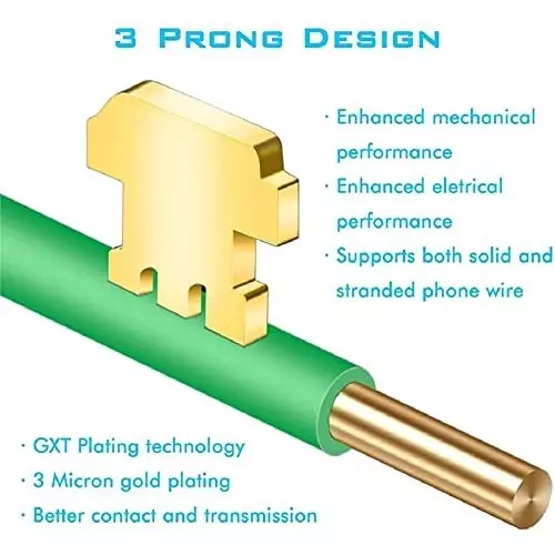 FEDUS RJ12 6P6C Flat Cable Modular Plug Connector ‎White (Pack of 50 Pcs)