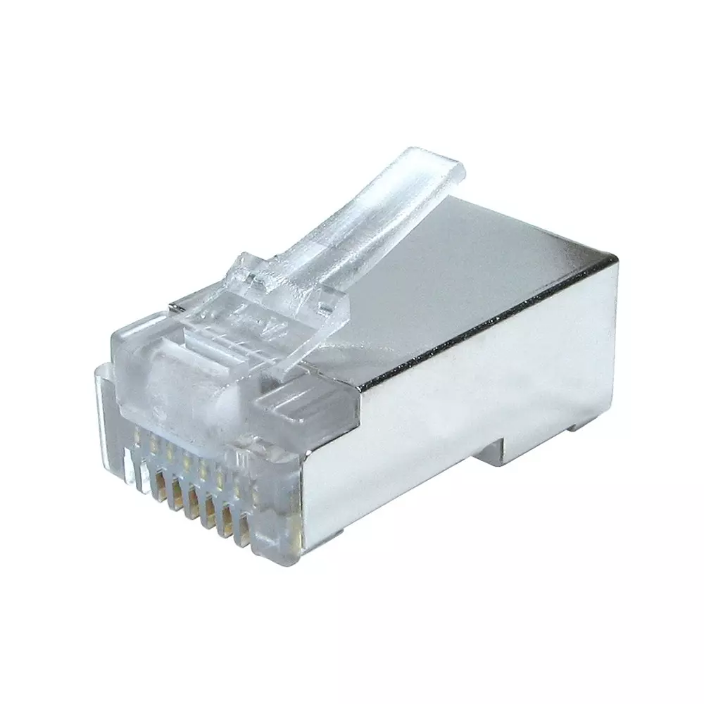 RS PRO RJ45 Connector Male Shielded Straight Gold, 2662641 (Pack of 100 Pcs)
