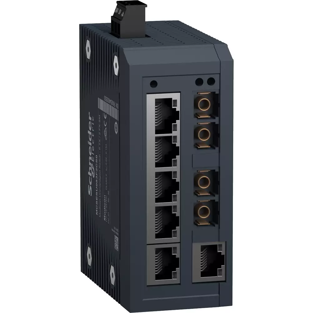 Schneider Electric Industrial Ethernet Switch 12 to 24 V DC (9.6 to 32 V DC) SELV, MCSESU083F2CS0