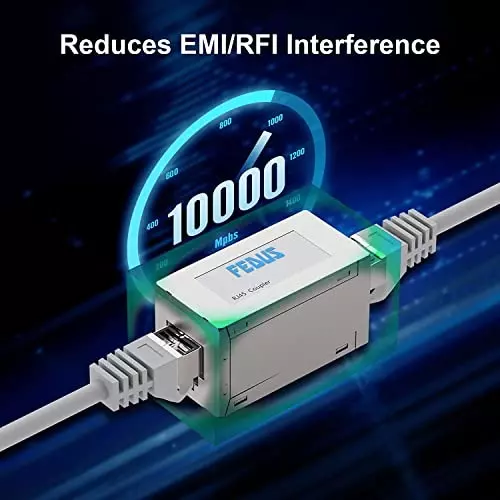 FEDUS RJ45 Ethernet Coupler Female to Female Silver Female-to-Female (Pack of 5 Pcs)