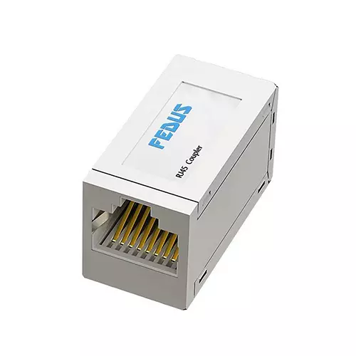 FEDUS RJ45 Ethernet Coupler Female to Female Silver Female-to-Female (Pack of 5 Pcs)