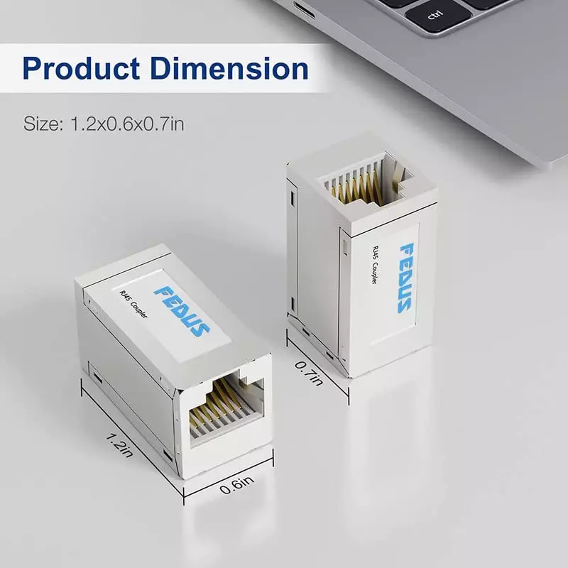 FEDUS RJ45 Ethernet Coupler Female to Female Silver Female-to-Female (Pack of 15 Pcs)