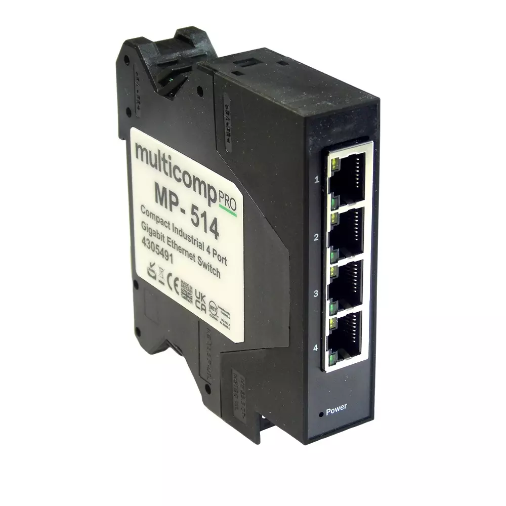 MULTICOMP PRO Enet Sw 4 Ports No. of Gigabit Ethernet Type RJ45x4 Port Types, MP-514