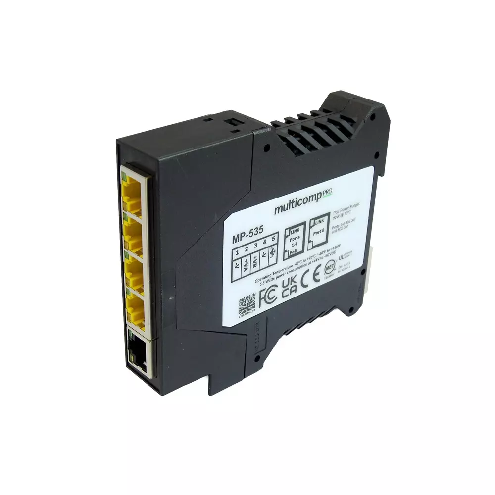 MULTICOMP PRO Gbit Poe+ Enet Sw 5 Ports No. of Gigabit Ethernet Type RJ45x5 Port Types, MP-535