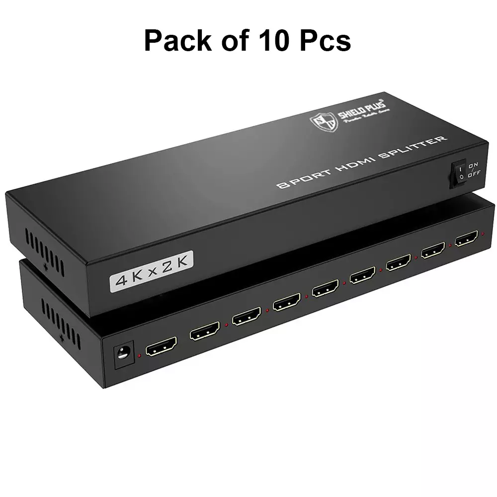 shield-plus-hdmi-splitter-8-ports-up-to-15-m-24-awg-transmission-distance-3840x2160p60-hz-resolution-support-pack-of-10-pcs