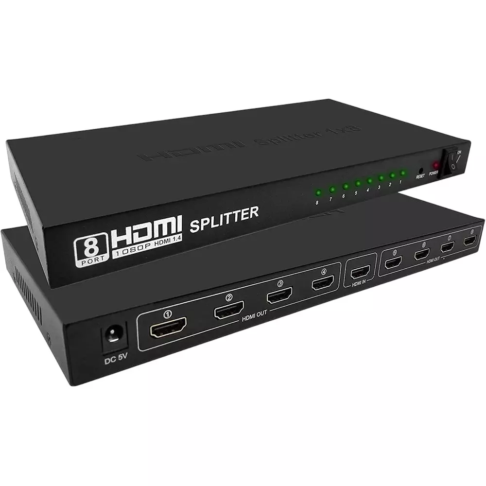 LOTA High-Speed 1x8 HDMI Splitter Black 1 Input & 8 Output Ports, MST-842-LT