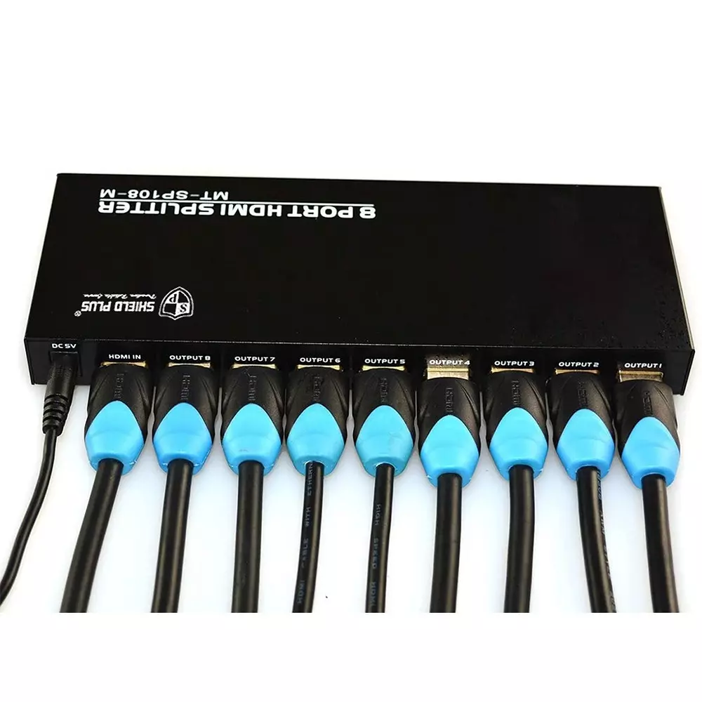 shield-plus-hdmi-splitter-8-ports-up-to-15-m-24-awg-transmission-distance-3840x2160p60-hz-resolution-support