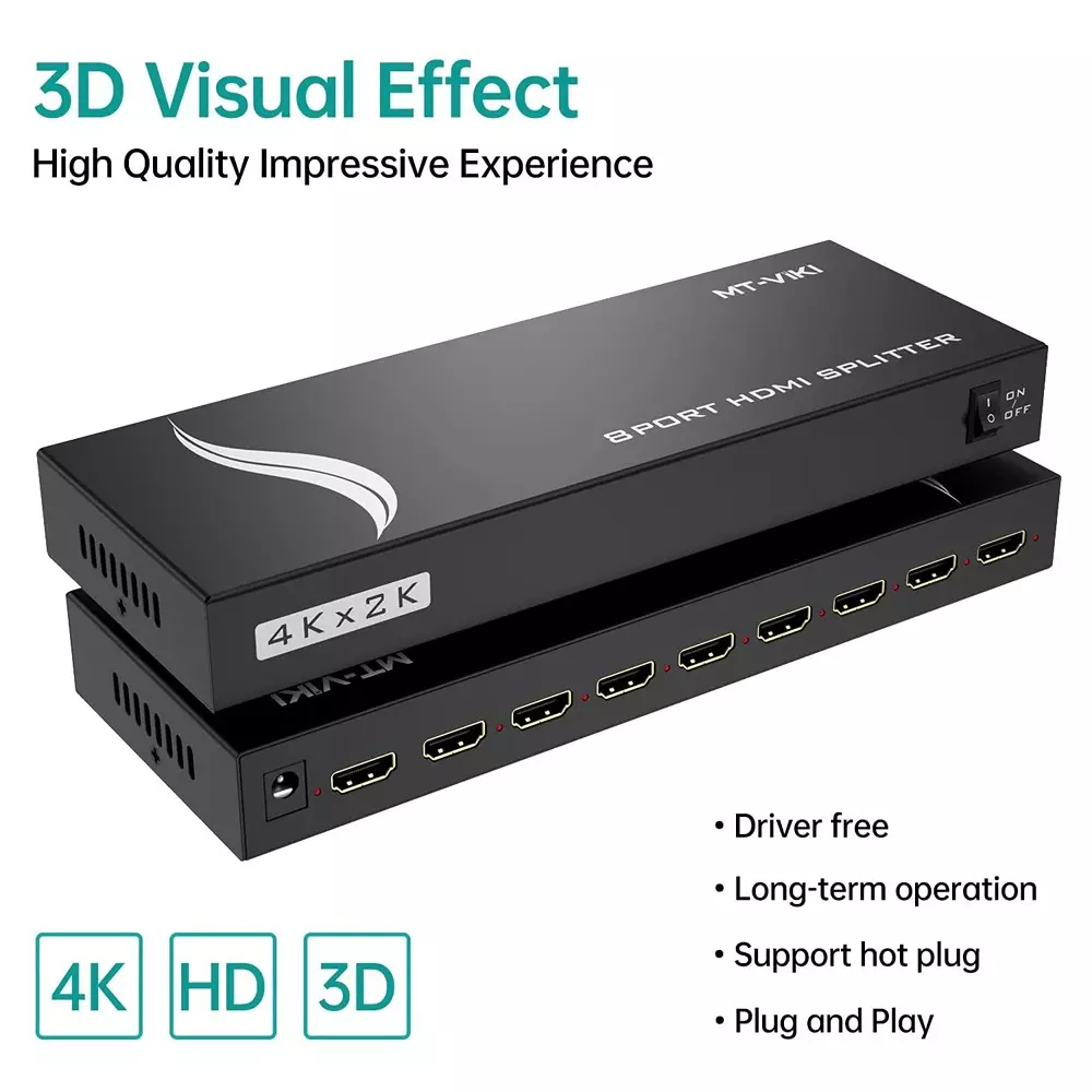 shield-plus-hdmi-splitter-8-ports-up-to-15-m-24-awg-transmission-distance-3840x2160p60-hz-resolution-support