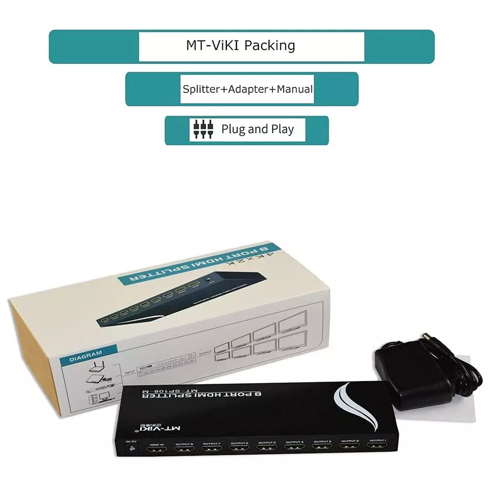 shield-plus-hdmi-splitter-8-ports-up-to-15-m-24-awg-transmission-distance-3840x2160p60-hz-resolution-support