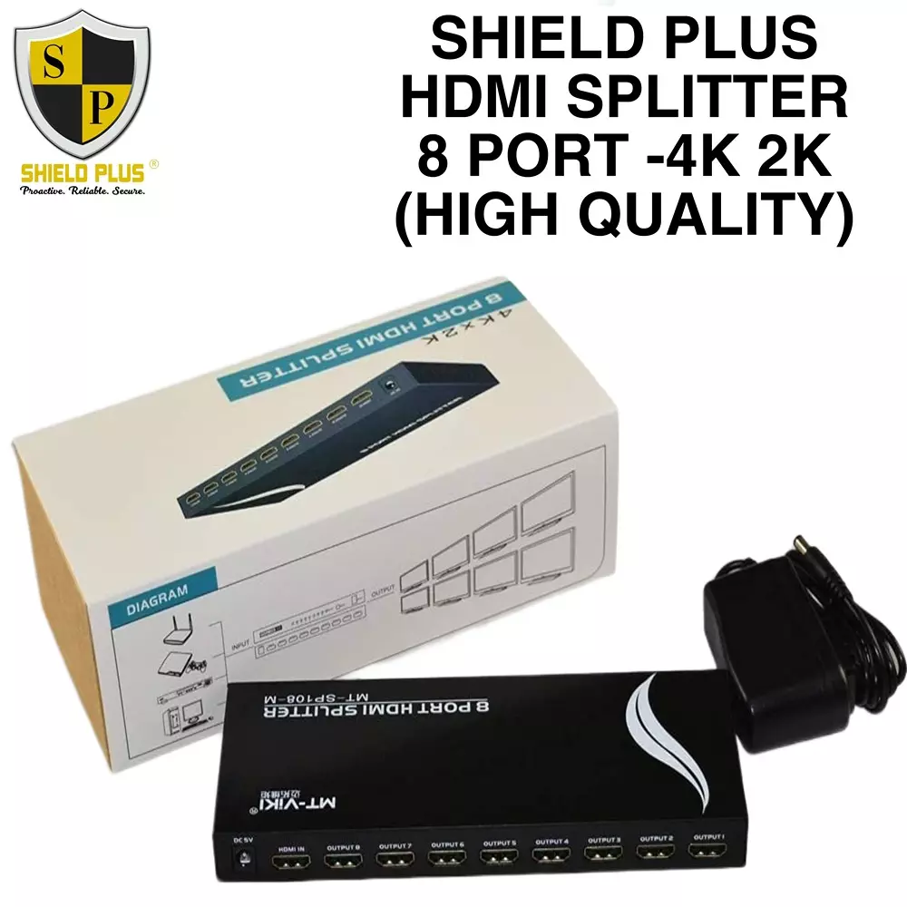 shield-plus-hdmi-splitter-8-ports-up-to-15-m-24-awg-transmission-distance-3840x2160p60-hz-resolution-support
