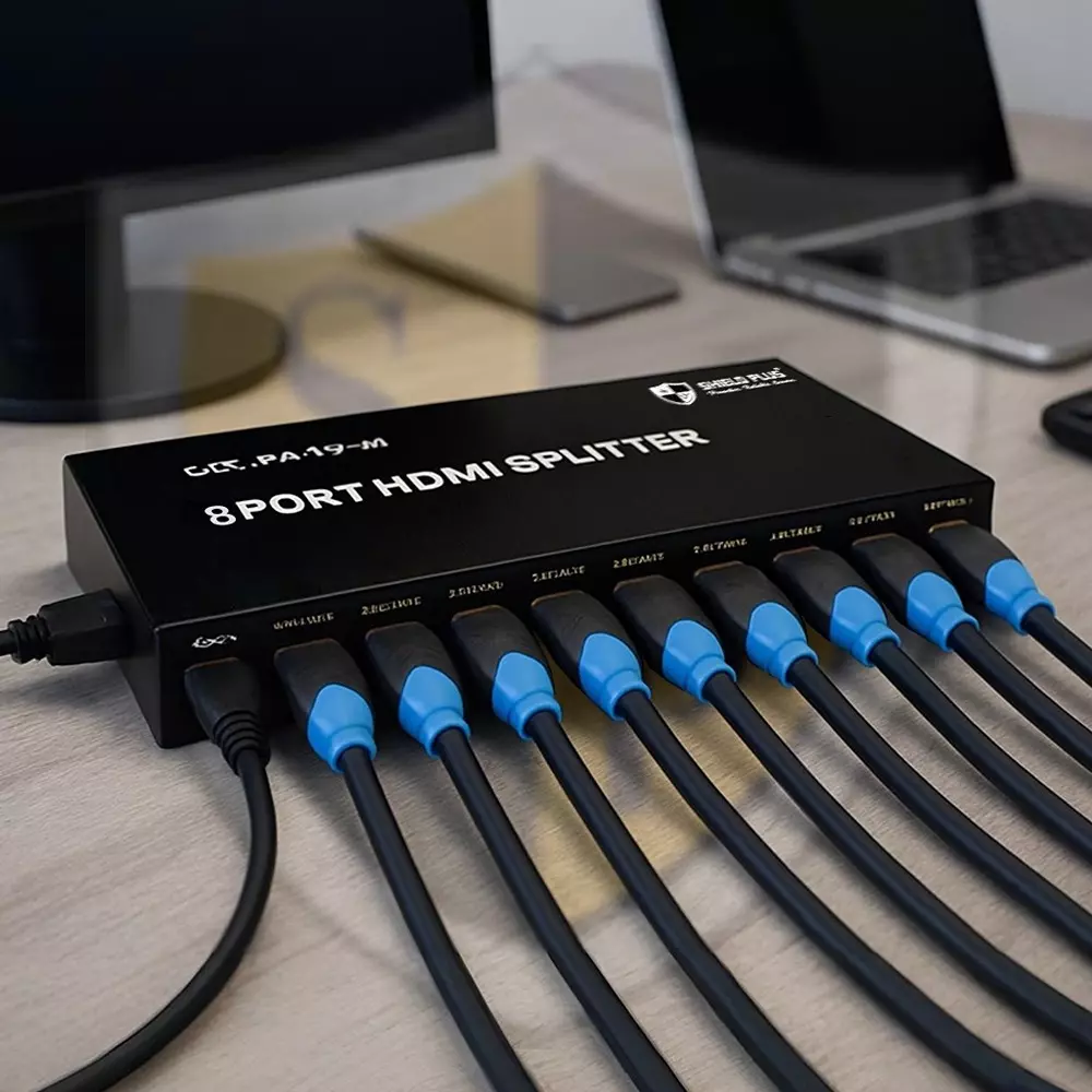 shield-plus-hdmi-splitter-8-ports-up-to-15-m-24-awg-transmission-distance-3840x2160p60-hz-resolution-support