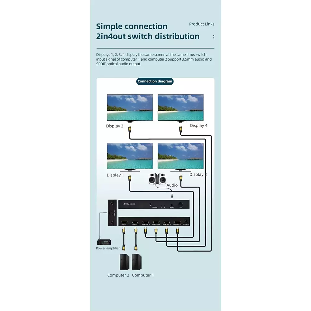 shield-plus-2x4-hdmi-switchsplitter-4k-resolution-support-dc-5-v1-a-adapter-power-supply-black-pack-of-2-pcs