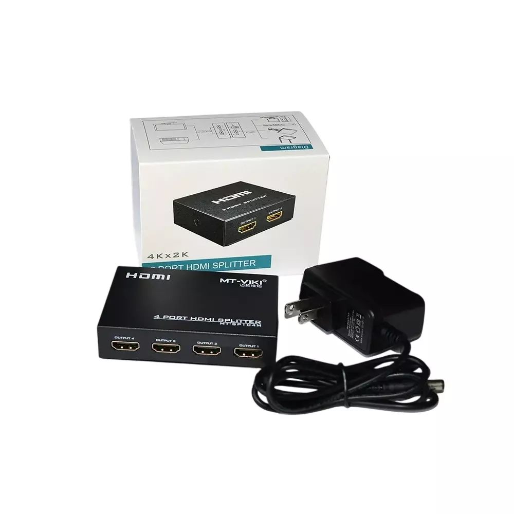 Shield Plus HDMI Splitter 4 Ports Up to 15 m (24 AWG) Transmission Distance 3840x2160p/60 Hz Resolution Support
