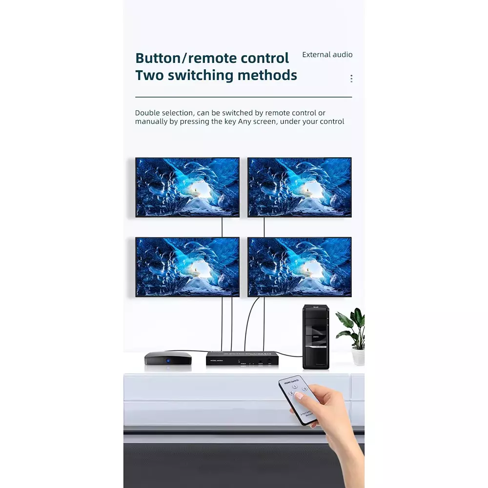 shield-plus-2x4-hdmi-switchsplitter-4k-resolution-support-dc-5-v1-a-adapter-power-supply-black