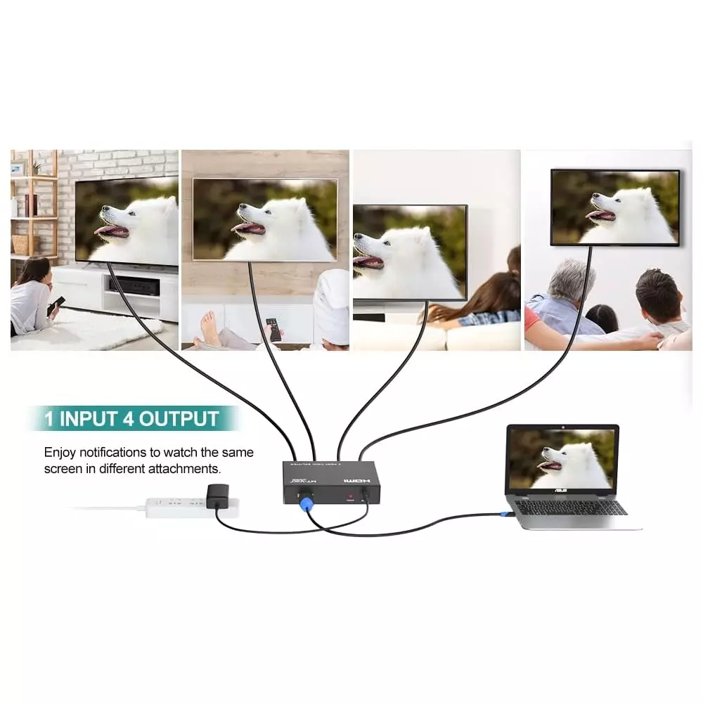 shield-plus-hdmi-splitter-4-ports-up-to-15-m-24-awg-transmission-distance-3840x2160p60-hz-resolution-support-pack-of-10-pcs