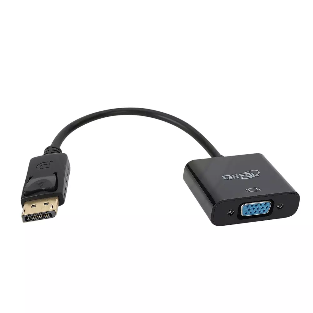 Shield Plus DP to VGA Adapter Converter Up to 1920x1080p @60 Hz (Full HD) Resolution Support, Black (Pack of 2 Pcs)