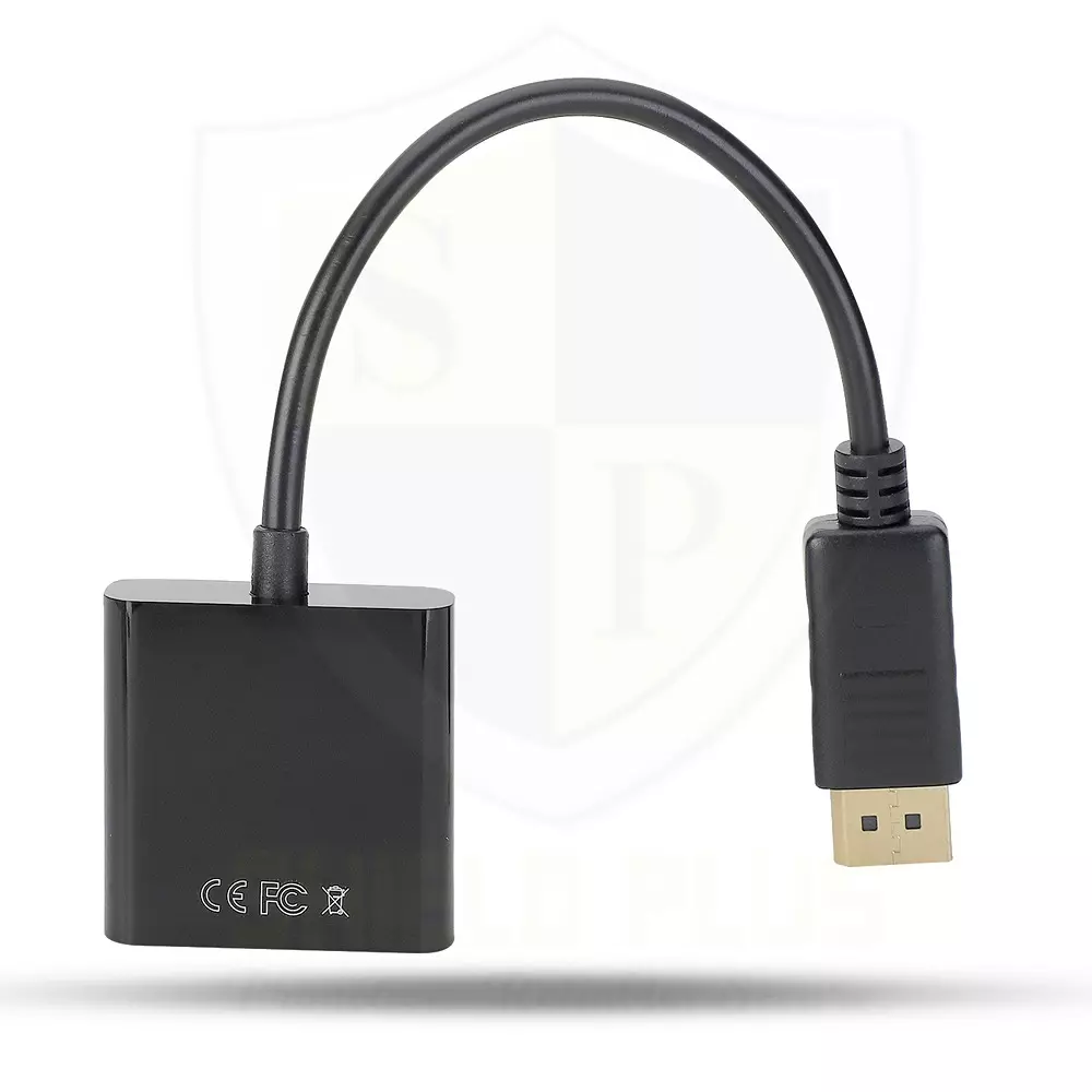 shield-plus-dp-to-vga-adapter-converter-up-to-1920x1080p-60-hz-full-hd-resolution-support-black-pack-of-2-pcs