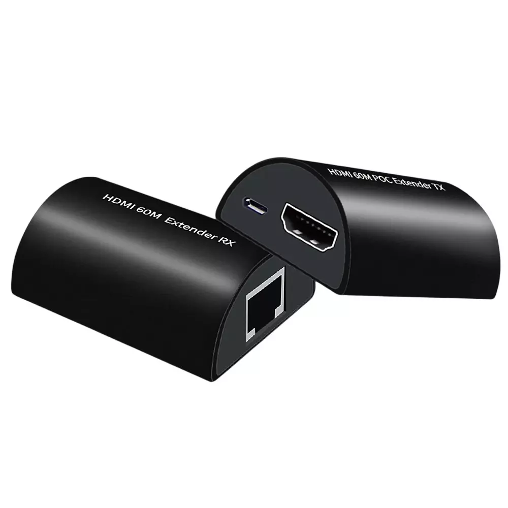 Shield Plus HDMI Extender with POC ABS Plastic Up to 60 m Transmission Distance Black (Pack of 2 Pair)
