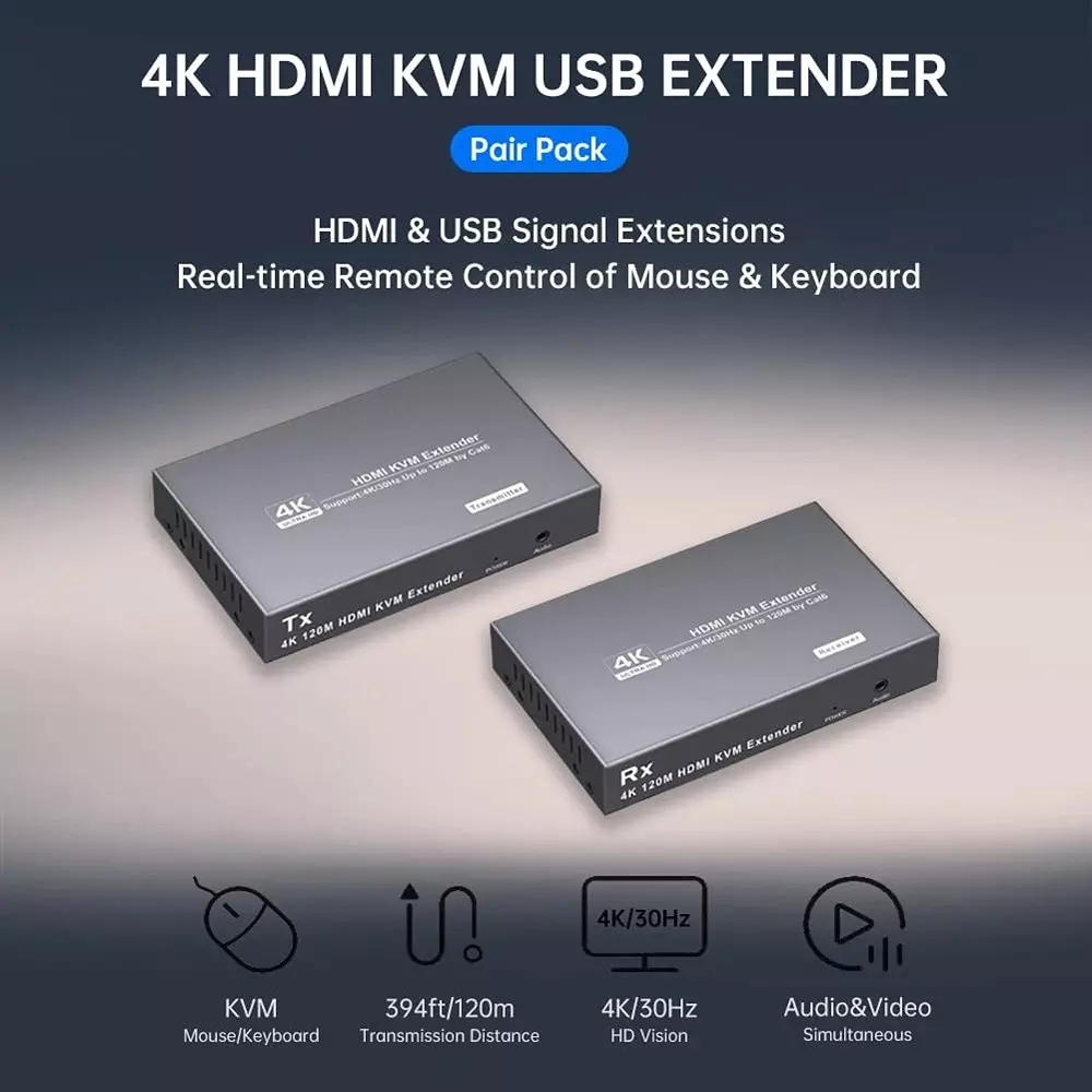 shield-plus-4k-hdmi-kvm-usb-extender-aluminium-alloy-up-to-120-m-transmission-distance-black