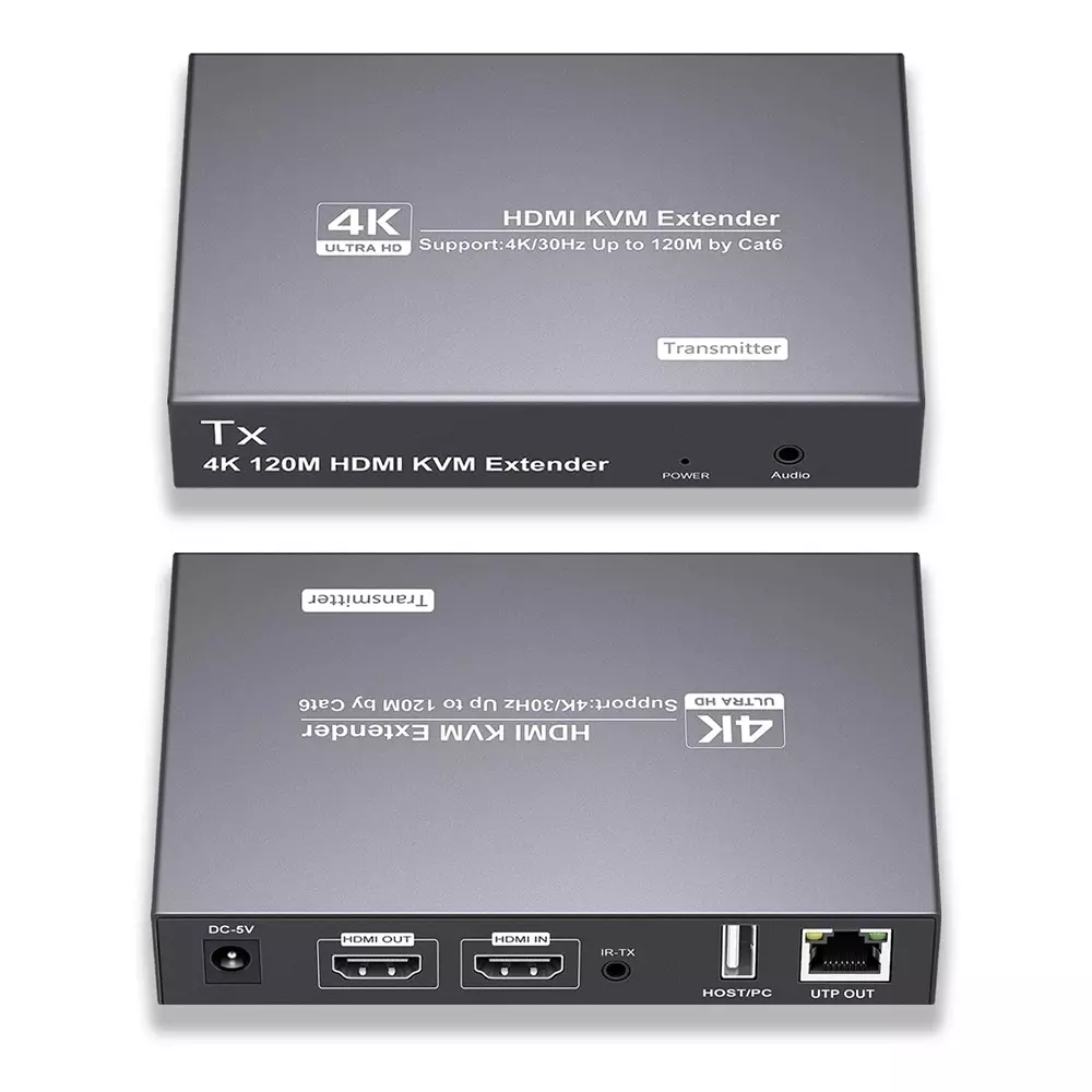 shield-plus-4k-hdmi-kvm-usb-extender-aluminium-alloy-up-to-120-m-transmission-distance-black