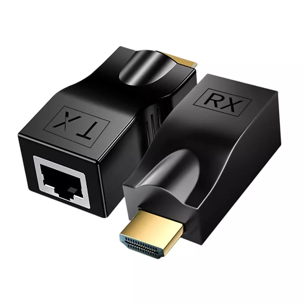 Shield Plus Premium HDMI Extender ABS Plastic Up to 30 m Transmission Distance 1.65 Gbps Signal Rate Black