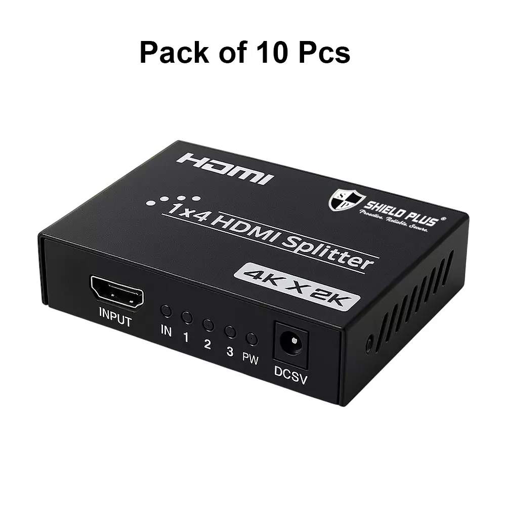 shield-plus-mini-hdmi-video-splitter-4-ports-dc-5-v500-1000-ma-power-3840x2160p30-hz-resolution-support-sp-sm4k104-pack-of-10-pcs
