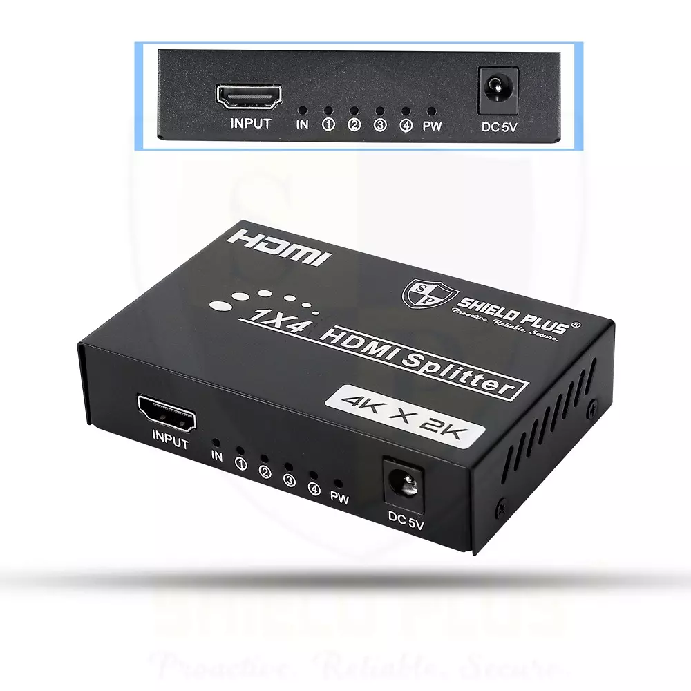 shield-plus-mini-hdmi-video-splitter-4-ports-dc-5-v500-1000-ma-power-3840x2160p30-hz-resolution-support-sp-sm4k104-pack-of-10-pcs