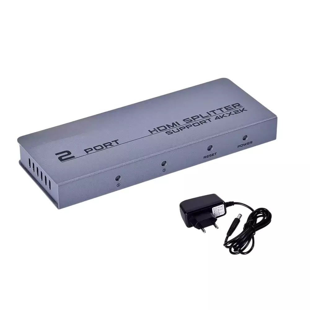 Shield Plus HDMI Splitter 2 Ports DC 5 V 720i/720p/1080i/1080p/4K Resolution Support, Silver SP-SLIM-4K102-M (Pack of 10 Pcs)