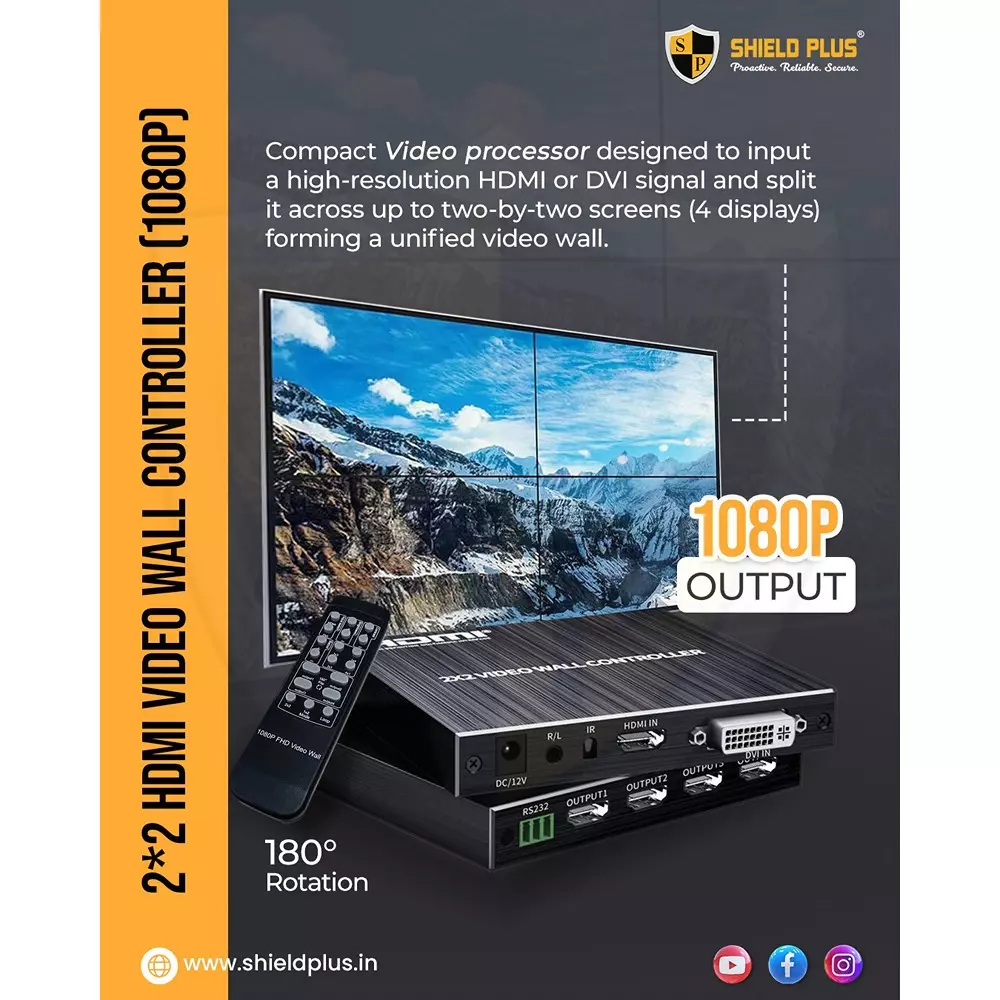 shield-plus-2x2-hdmi-video-wall-controller-5v2a-or-12v-power-supply-1920x1080-pixels-output-pack-of-2-pcs