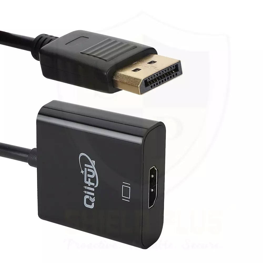 shield-plus-dp-to-hdmi-adapter-converter-up-to-1920x1080p-60-hz-full-hd-resolution-support-black-pack-of-2-pcs