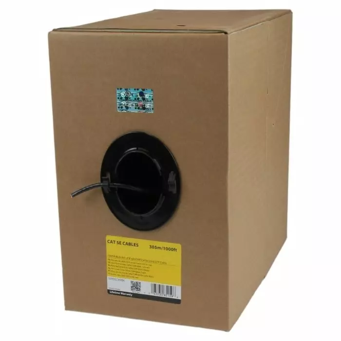 StarTech.com LAN Cable 305 m Cat5e Black U/UTP Unshielded Unterminated PVC Sheath, WIR5ECMRBK