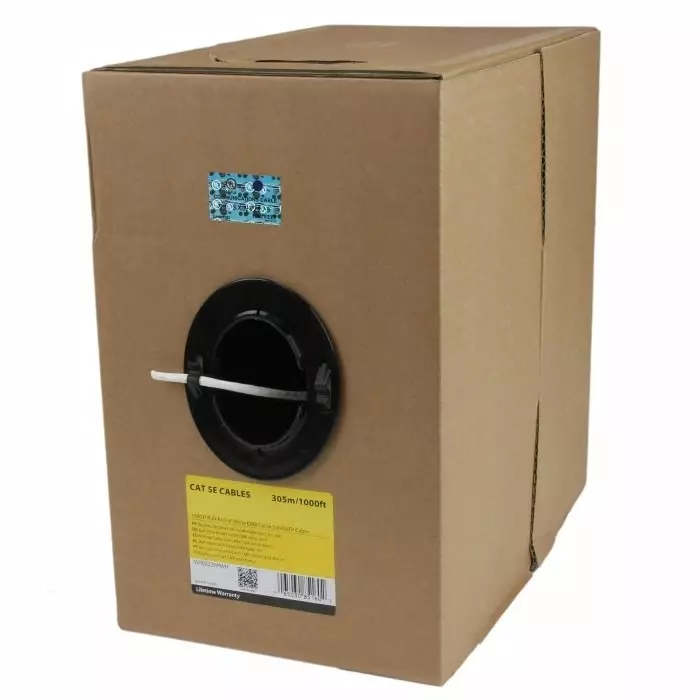 StarTech.com LAN Cable 305 m Cat5e White U/UTP Unshielded Unterminated PVC Sheath, WIR5ECMRWH