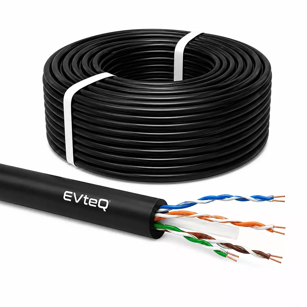 EVTeq CAT-6 Ethernet Cable Enterprise Series 305 m Cable Length 23 AWG Cable Gauge Cat 6 UTP Cable Type Black Color, EV-EC6-C-305MODE