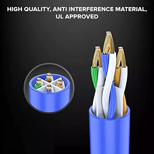 PremiumAV Cat6 LAN Cable 305 m  for Internet, Modem, Router, Server, Switch, CCTV Blue
